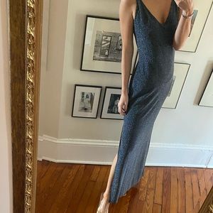 FREE PEOPLE NAVY GLITTER SLIP DRESS 🦋